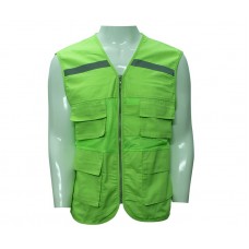 Áo Gile 4 túi hộp vải + lưới màu lõn chuối